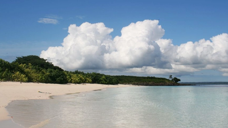 beautiful white sand beach of iguana island in Pedasi Panama