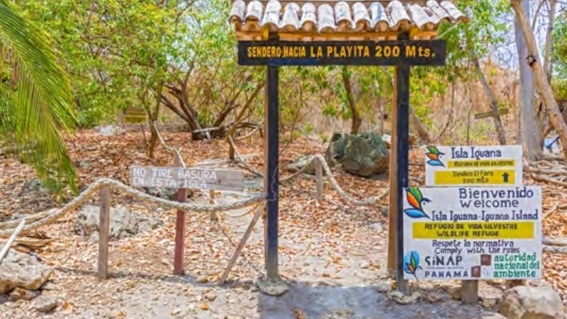 entrance to isla iguanas trail