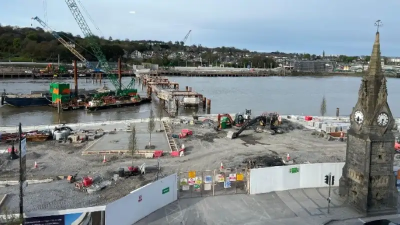 Construction site by the river