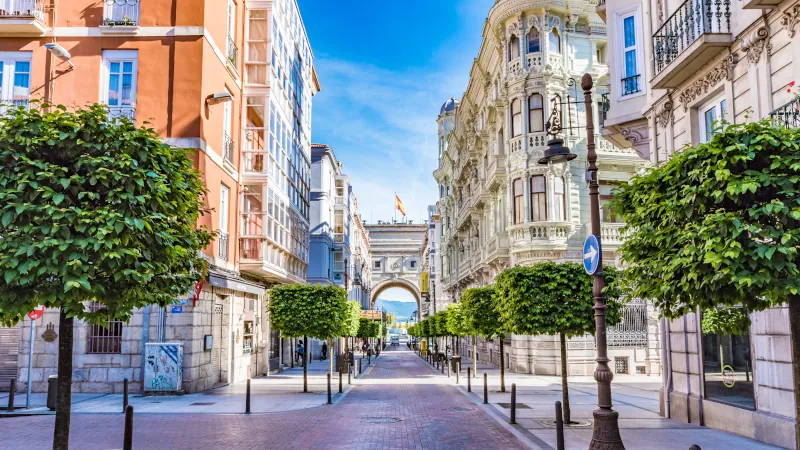 Street view of Santander city center, Spain