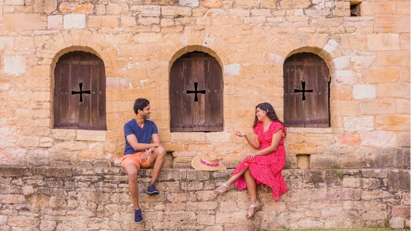 couple portrait in Santa Maria del Naranco, Oviedo, Asturias
