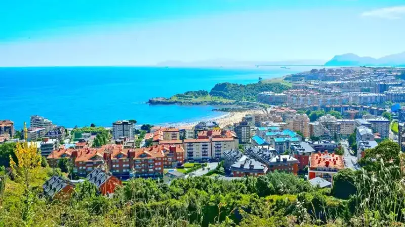 Bright landscape of the Mediterranean town in Spain's Castro Urdiales