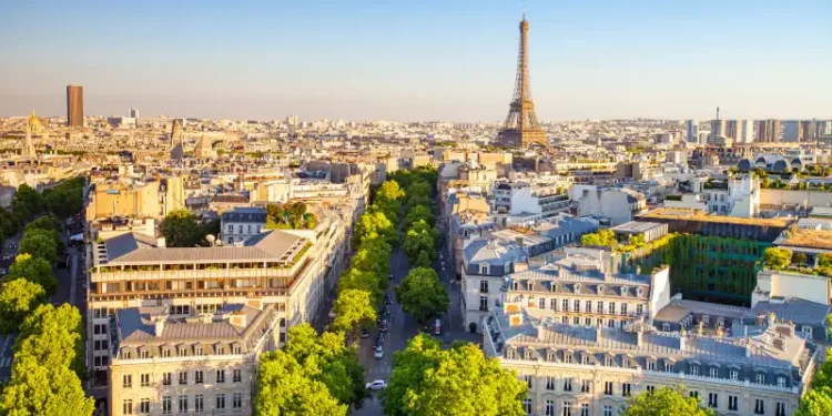 cityscape of paris by the sunset, France