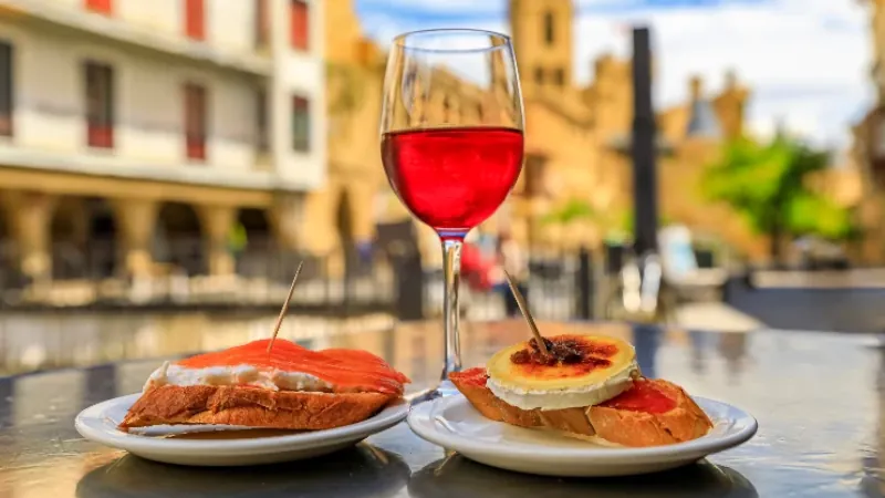 Tostadas with smoked salmon and soft baked cheese. cost of living in Spain