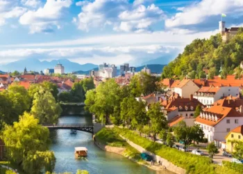 Panorama of Ljubljana, Slovenia, Europe.