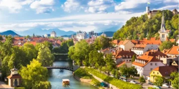 Panorama of Ljubljana, Slovenia, Europe.