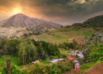 Sunset landscape in Cerro Punta, Chiriquí, Panama