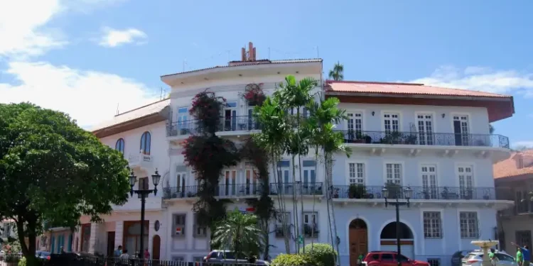 Balconies and climbing vines in Casco Viejo, Panama