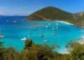 Tropical shoreline in British Virgin Island (BVI), Caribbean