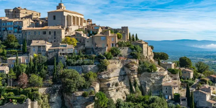 View on Gordes, a small typical town in Provence, France