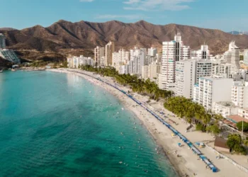 Aerial view on Rodadero in Santa Marta, Magdalena, Colombia