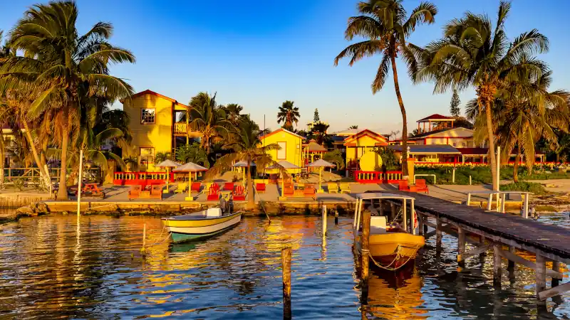 Belize. Sunrise at Caye Caulker Island