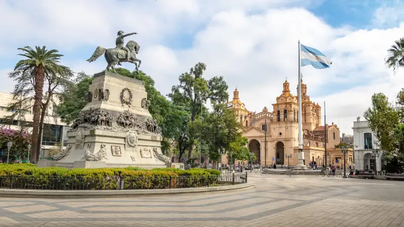 San Martin Square and Cordoba Cathedral - Cordoba, Argentina