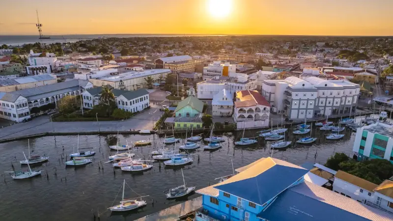 Aerial photo of Belize City