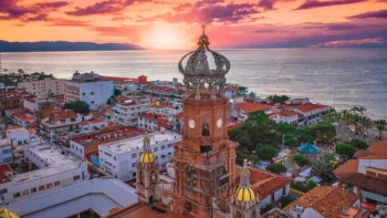 Sunset in Puerto Vallarta, Mexico. retire overseas