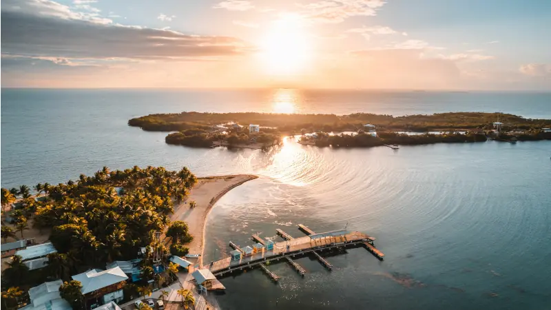 Scenic beaches of Placencia in the Stann Creek District of southern Belize
