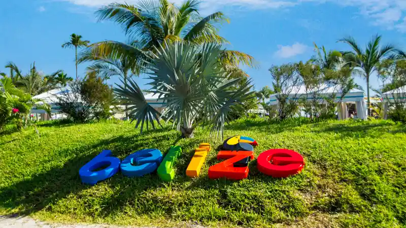 welcome sign in Belize