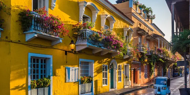 street in old town Cartagena, Colombia