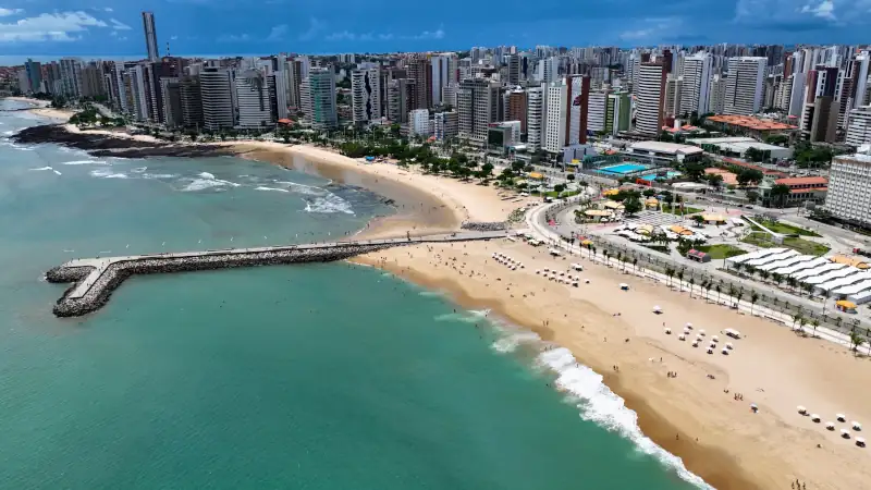 Coast City At Fortaleza In Ceara Brazil. Downtown City. Urban Cityscape. Beach Landscape. City Scape Scenery. Coast City At Fortaleza In Ceara Brazil.