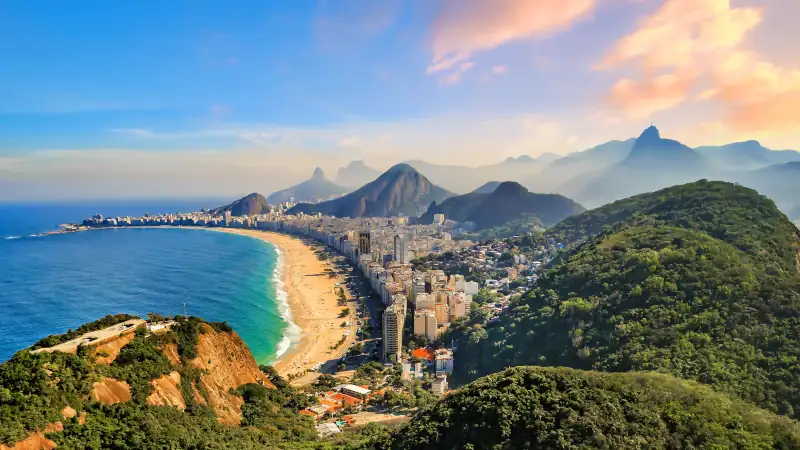 Copacabana Beach and Ipanema beach in Rio de Janeiro, Brazil
