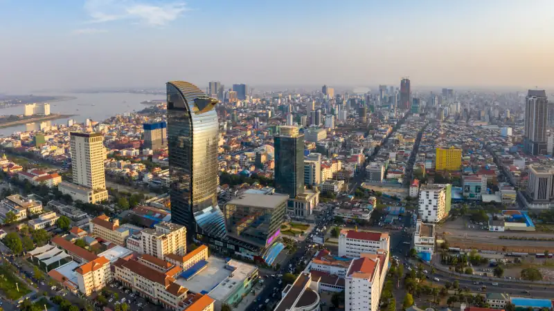Landscape at Phnompenh - Cambodia - Asia . this photo take by drone on Summer