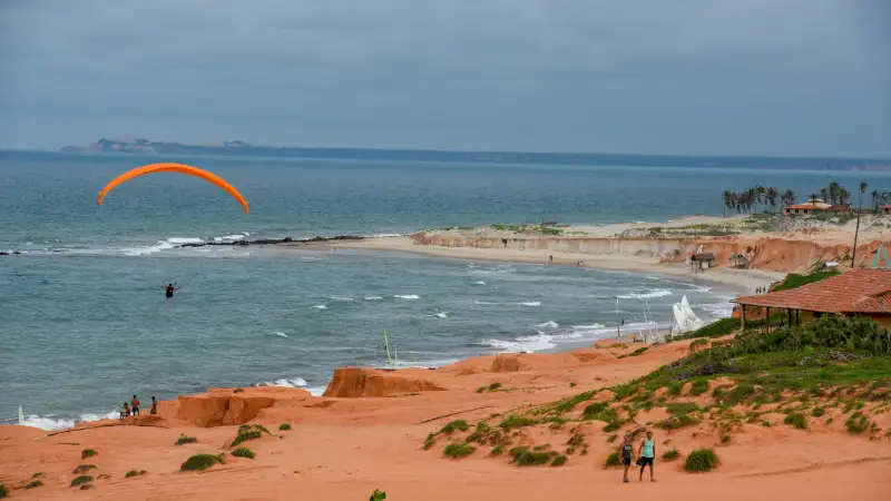 The beach of Canoa Quebrada on Brazil