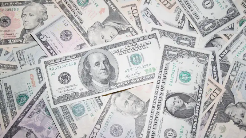 American cash banknotes money