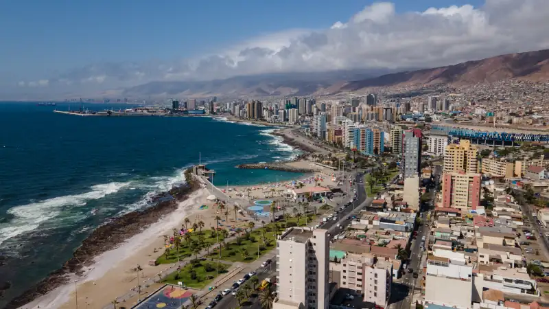 View of Antofagasta Chile from the sky