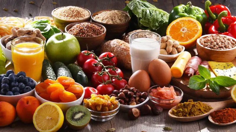 Assorted organic food products on the table