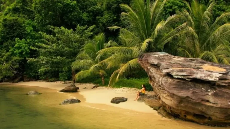 Southeast Asia., Small beach at Ream National Park, Cambodia