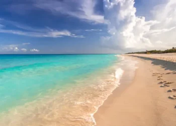 Beautiful Caribbean Sea beach in Playa del Carmen, Mexico