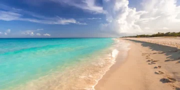 Beautiful Caribbean Sea beach in Playa del Carmen, Mexico