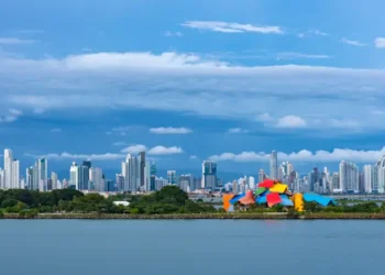 Panama City panorama from sea
