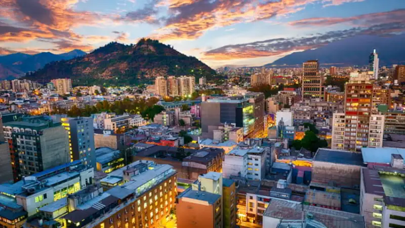 View of Chilean city of Santiago
