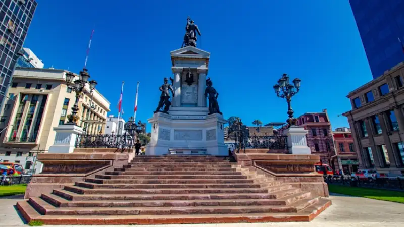 Square in Cerro Alegre, Valparaiso Chile