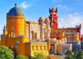 Palace of Pena in Sintra. Lisbon, Portugal. Famous landmark.