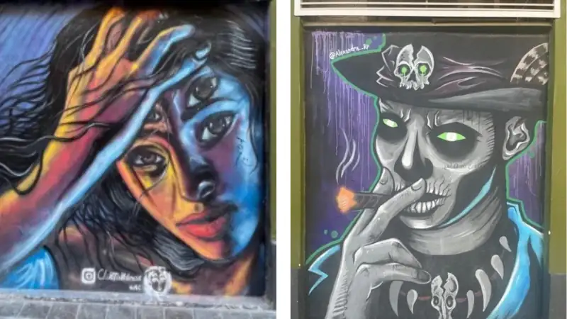 More street art abounds across the city of Valencia, Spain