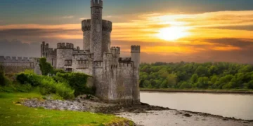 Blackrock Castle and observarory in Cork at sunset, Ireland