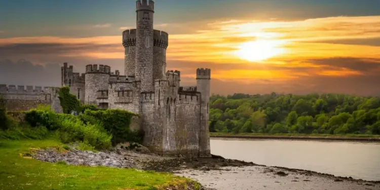 Blackrock Castle and observarory in Cork at sunset, Ireland