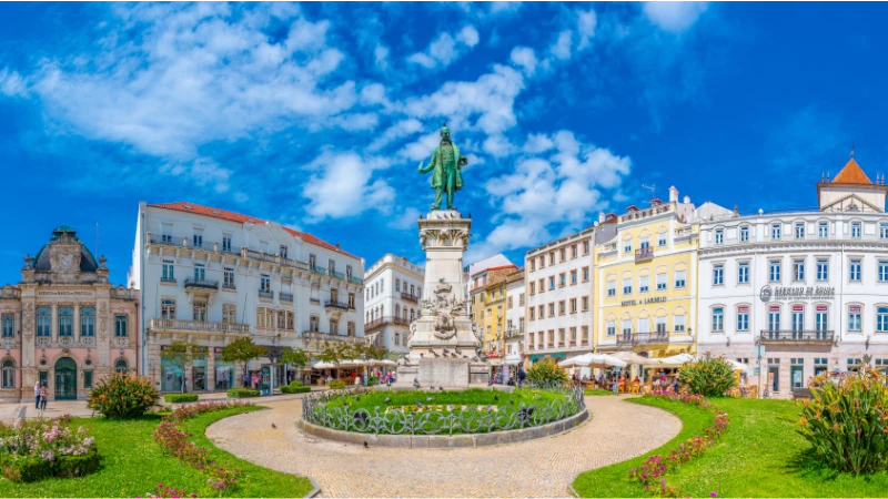 Monument to Joaquim António de Aguiar at Portagem square at Coimbra, Portugal