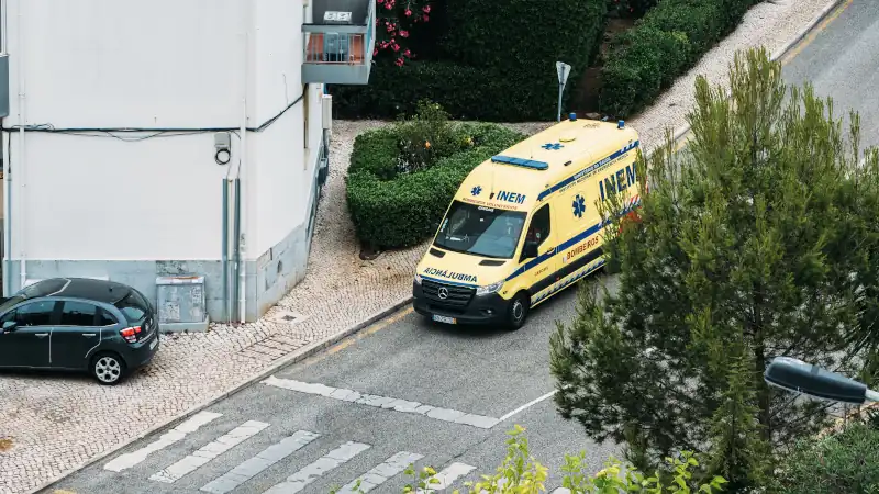 An ambulance belonging to INEM