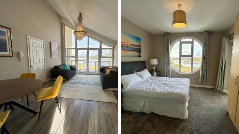 Bright apartment bedroom