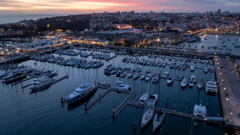 Cascais Port Marine at Night after sunset