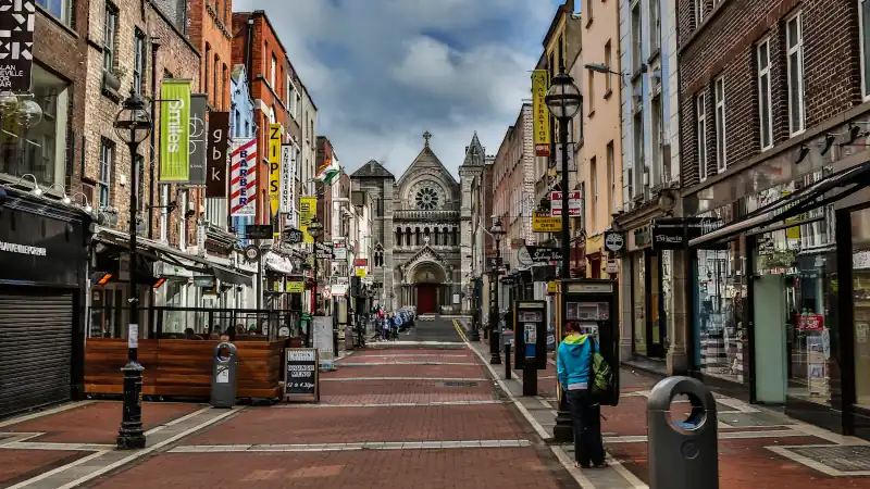 Cathedral with City Alley in Dublin