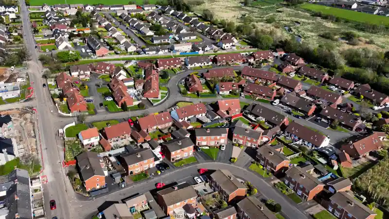 view of Residential housing homes Ballyclare Town