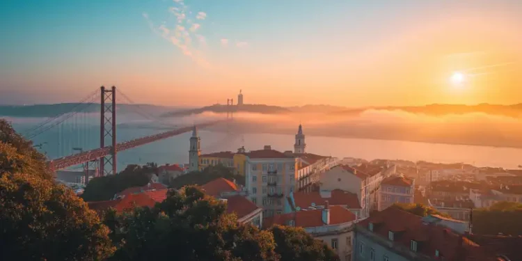 Sunrise over Historic Lisbon
