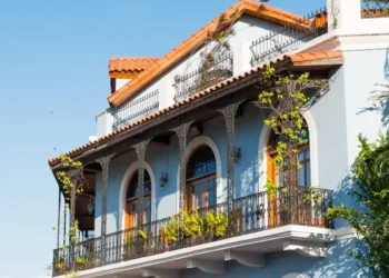 beautiful house facade, historic building exterior - Casco Viejo, Panama City,