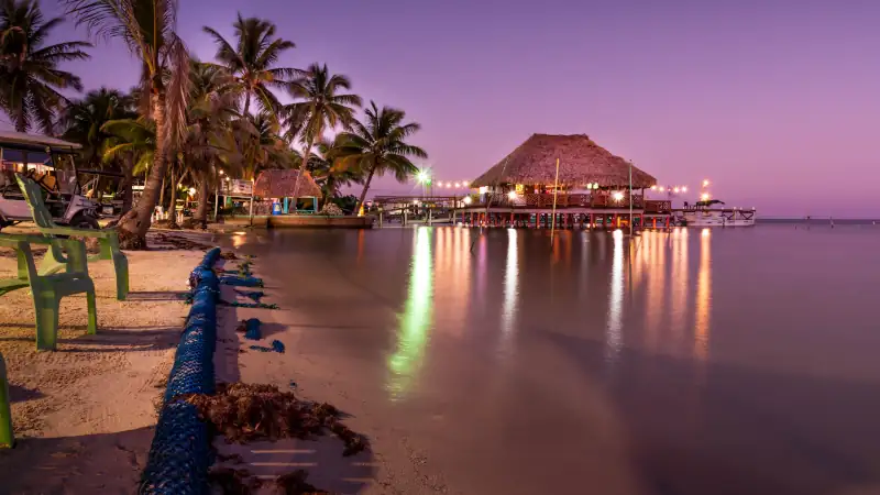 Overwater bungalow in Ambergris Caye, Belize