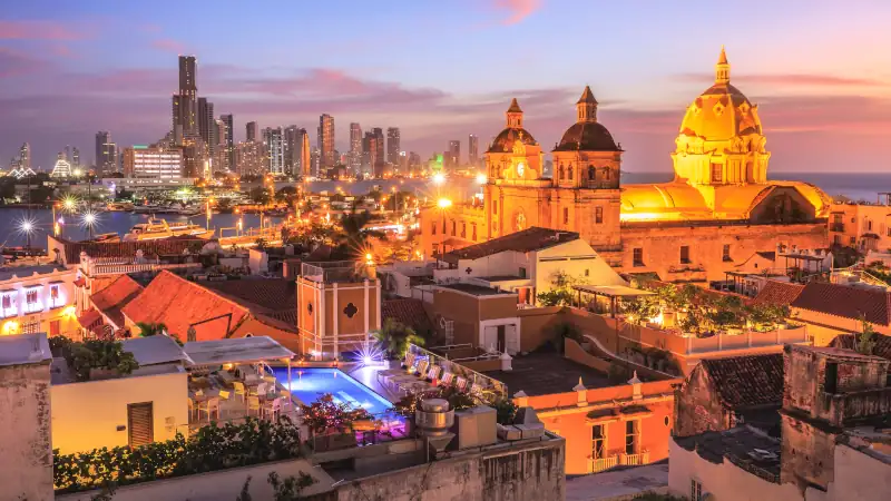 Night View of Cartagena de Indias, Colombia