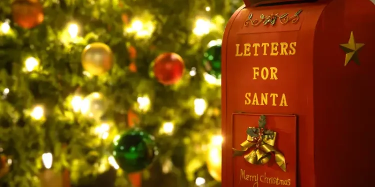 Christmas mailbox for mailing letters to Santa Claus.